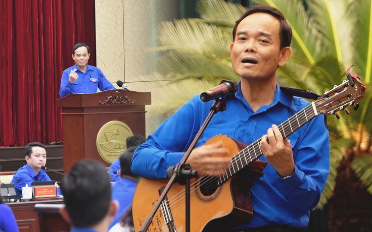 [VIDEO] Bí thư Thành ủy Trần Lưu Quang ôm đàn hát 'Con đường đến trường' tặng thanh niên