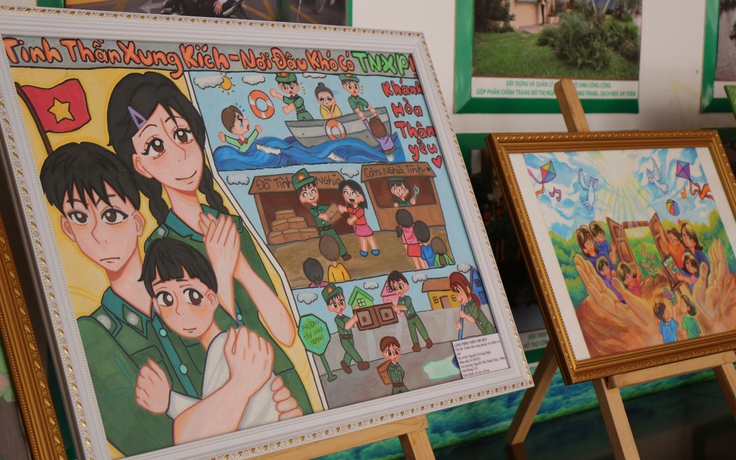 Trẻ em yếu thế kể chuyện Thanh niên xung phong TP.HCM bằng tranh