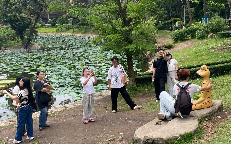 ‘Ếch ngồi thiền’ Thảo Cầm Viên bỗng dưng ‘hot rần rần’, nhiều người xếp hàng để check-in