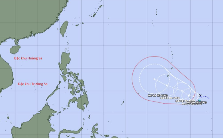 Áp thấp nhiệt đới khả năng mạnh lên thành bão ở tây bắc Thái Bình Dương