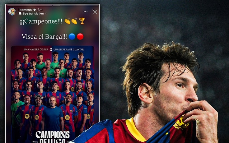 Messi chúc mừng Barcelona sớm vô địch La Liga, Yamal chính thức vượt mặt Ronaldo