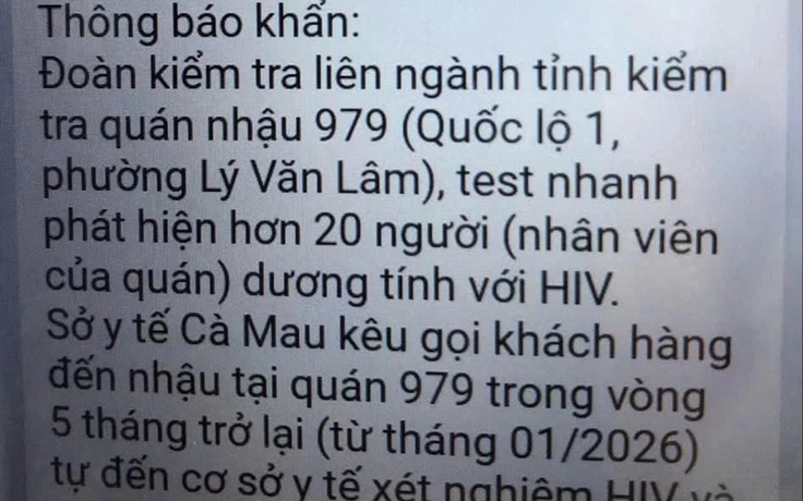 Chủ nhà hàng Cà Mau trình báo công an sau tin đồn 'có nhân viên nhiễm HIV'