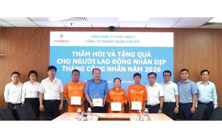 Công đoàn Nhiệt điện Phú Mỹ thăm, tặng quà người lao động dịp Tháng Công nhân 2026
