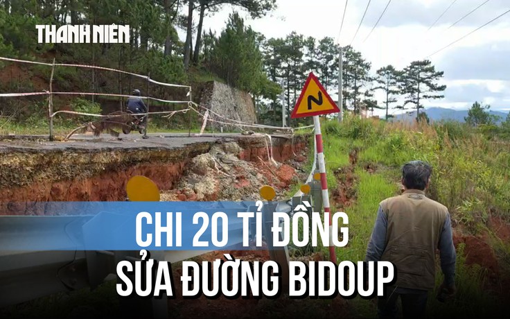Chi 20 tỉ đồng sửa tuyến đường huyết mạch nối Đà Lạt với quốc lộ 27C bị sạt lở nặng