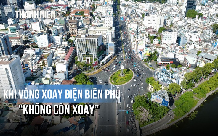 Cảnh tượng 'lạ' ở vòng xoay Điện Biên Phủ: Nhiều xe suýt đi ngược chiều vì phân luồng mới
