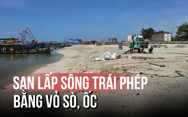 TP.HCM: Dùng cả ngàn khối vỏ sò, ốc san lấp trái phép bờ sông