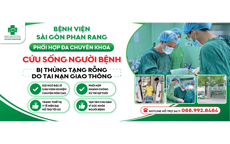 Bệnh viện Sài Gòn Phan Rang phối hợp đa chuyên khoa cứu sống người bệnh bị thủng tạng rỗng do tai nạn giao thông