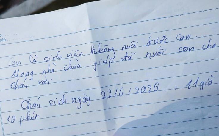 Bé sơ sinh bị bỏ rơi trước chùa, mẹ để lại thư: 'Em là sinh viên...'