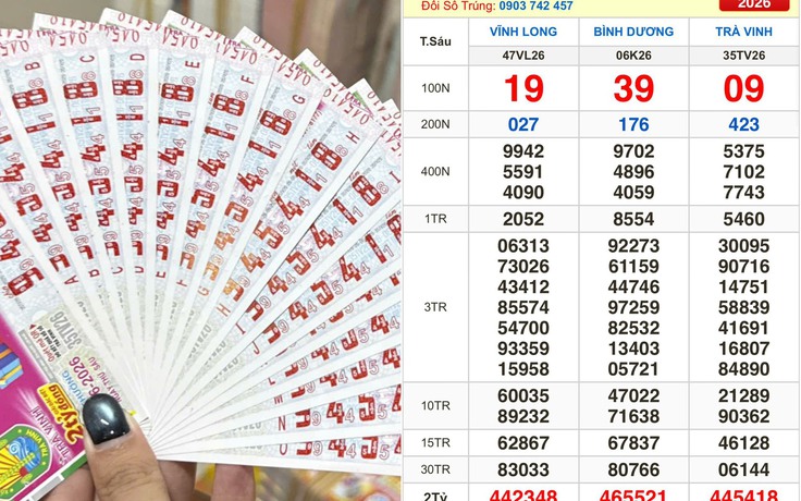 Xổ số miền Nam ngày 26 tháng 6: Vé trúng đài Trà Vinh lộ diện sớm