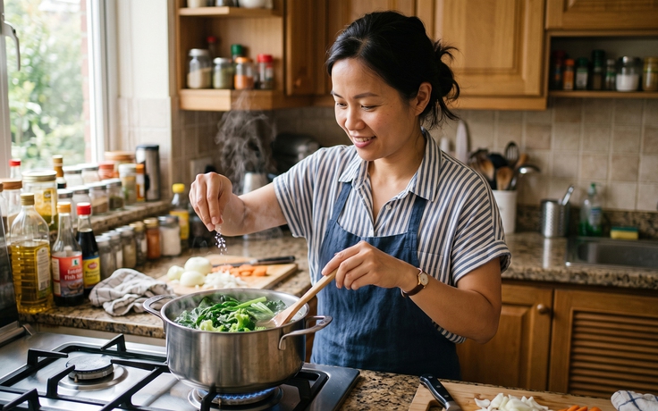 3 lợi ích ít người biết khi cho muối vào nước luộc rau