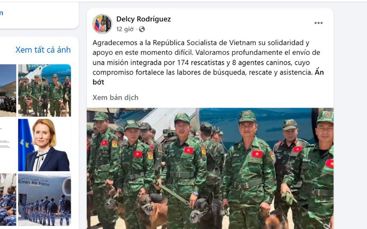 Tổng thống lâm thời Venezuela cảm ơn Việt Nam hỗ trợ cứu hộ nạn nhân động đất