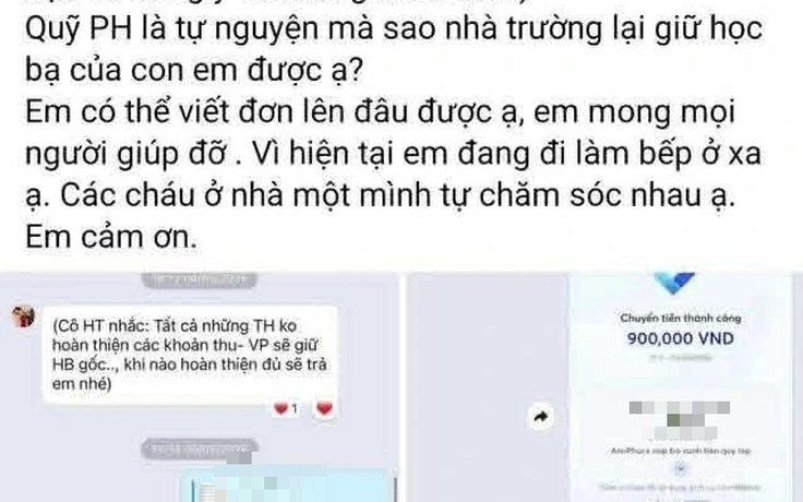 Phụ huynh tố 'không được rút học bạ cho con vì chưa đóng quỹ lớp'