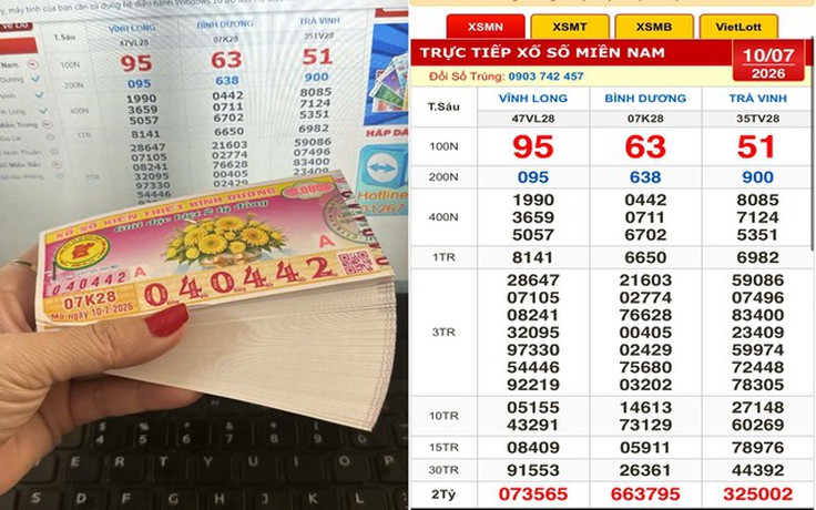 Xổ số miền Nam ngày 10 tháng 7: Người trúng cọc vé đài Bình Dương nhận thưởng sớm