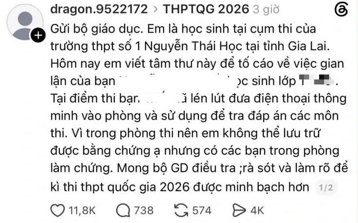 Hai vụ tố gian lận thi tốt nghiệp THPT tại Gia Lai, Sở GD-ĐT nói gì?