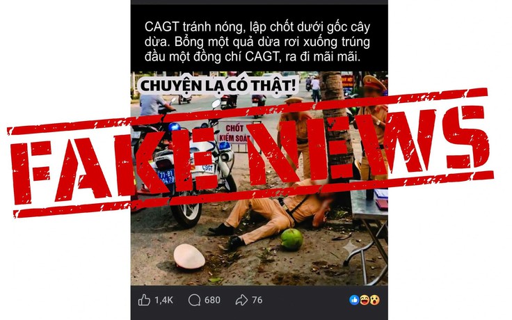 Thông tin 'CSGT lập chốt bị dừa rơi trúng đầu tử vong' là bịa đặt