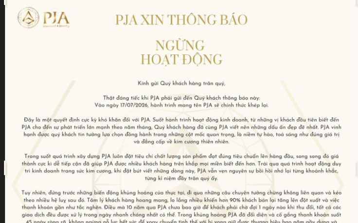 Một tiệm kim cương tại TP.HCM 'chào tạm biệt'