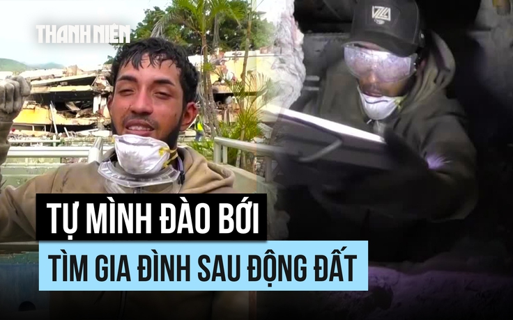 'Còn niềm tin', một mình đào bới gạch vụn tìm gia đình sau động đất ở Venezuela
