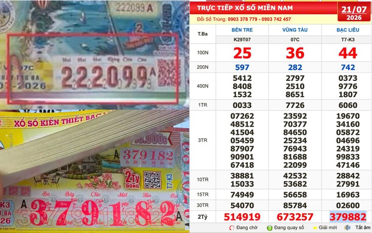 Xổ số miền Nam ngày 21 tháng 7: Tìm người may mắn trúng số đài Vũng Tàu