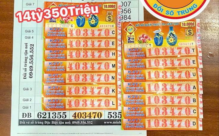 Giữ lại 7 tờ, 2 người bán dạo trúng độc đắc 14 tỉ xổ số miền Nam