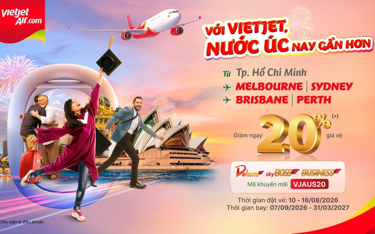 Vietjet ưu đãi 20% mừng đường bay đến sân bay quốc tế Western Sydney - Úc