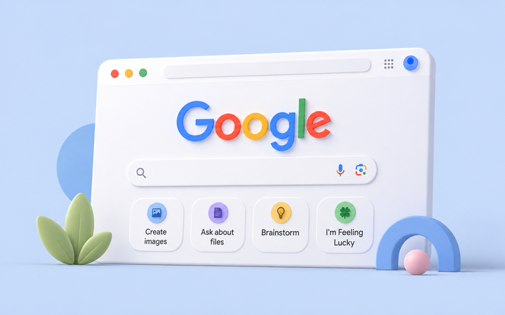 Google thử nghiệm giao diện mới, loại bỏ nút tìm kiếm khỏi trang chủ