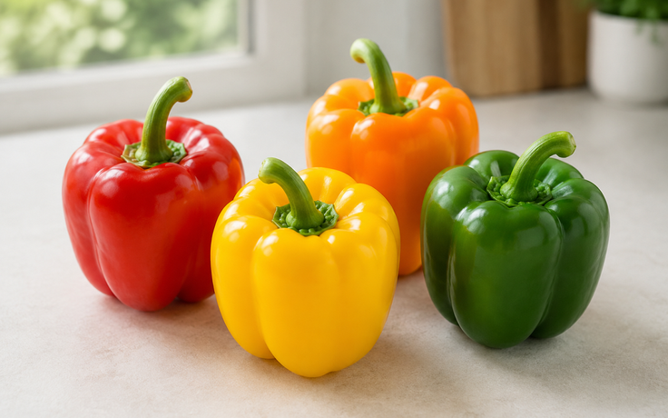 4 màu ớt chuông, 4 lợi ích: Xanh, vàng, cam, đỏ khác nhau thế nào?