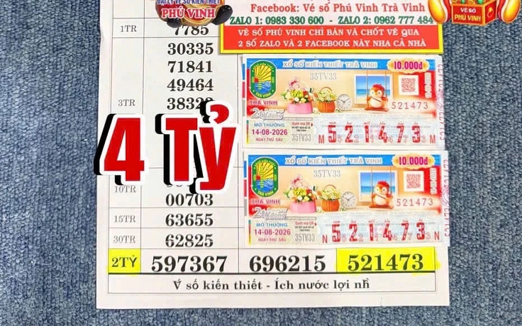 Đi đám cưới mua 2 tờ vé số, trúng độc đắc 4 tỉ xổ số miền Nam