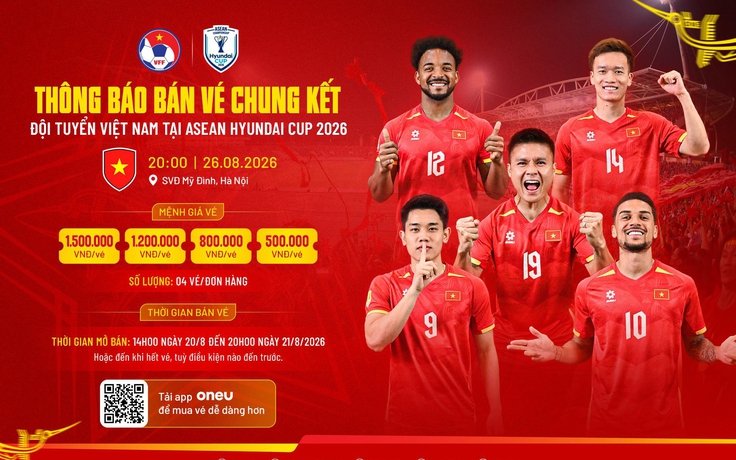 VFF bán vé chung kết lượt về đấu Thái Lan tại Mỹ Đình: Rẻ nhất 500.000 đồng, cao nhất 1,5 triệu