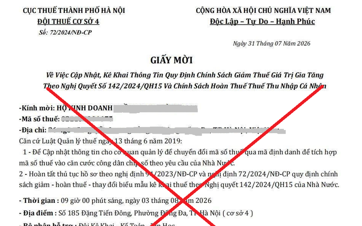 Cảnh báo giả mạo cơ quan thuế lừa đảo hộ kinh doanh