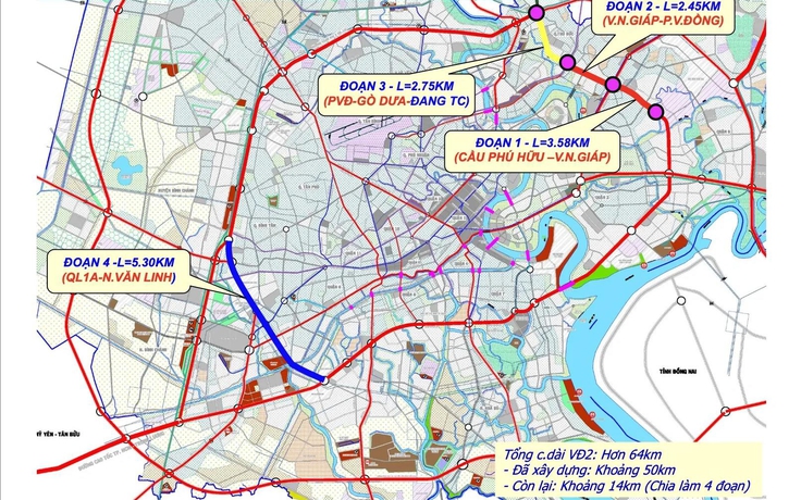 Dự án đường dài 64 km, rộng 6 - 10 làn xe ở TP.HCM khi nào xong?