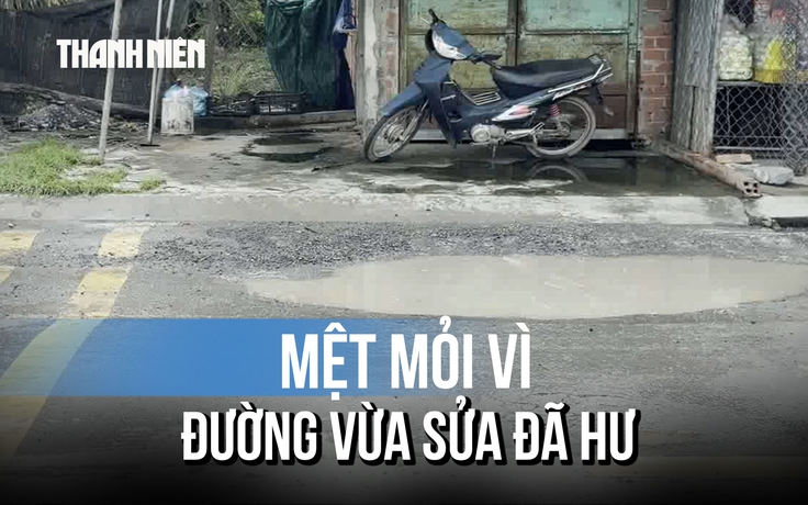 Đồng Tháp: Đường gần 40 tỉ đồng vừa sửa đã xuất hiện ‘ổ gà’, sụt lún