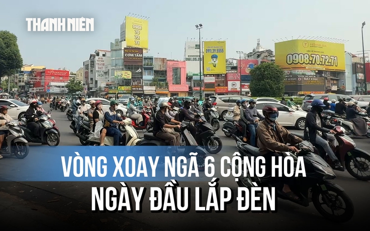 Vòng xoay ngã sáu Cộng Hòa ngày đầu lắp đèn, giao thông giờ cao điểm ra sao?