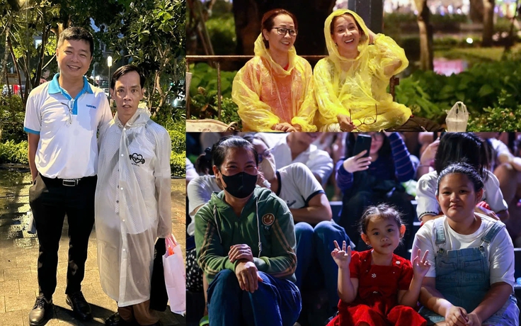 Người đàn ông khuyết tật đội mưa đến công viên số 1 Lý Thái Tổ: 'Tôi phải xem cho được'