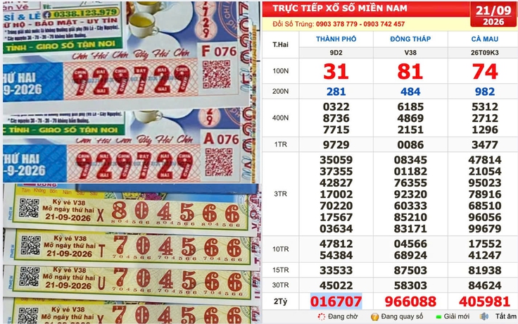 Xổ số miền Nam ngày 21 tháng 9: Chưa kịp in vé dò, khách đã tới đổi thưởng
