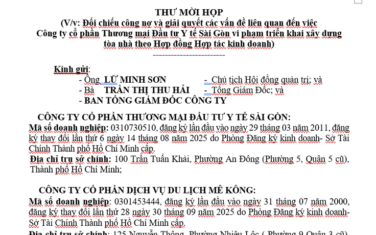 Thư mời hợp