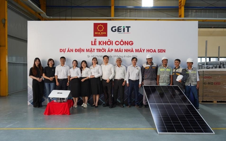 GEIT khởi công dự án điện mặt trời mái nhà thứ 10 cùng Tập đoàn Hoa Sen