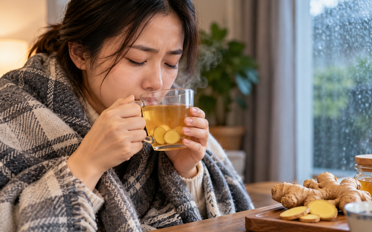 Dầm mưa về uống nước gừng: Bác sĩ nói gì?