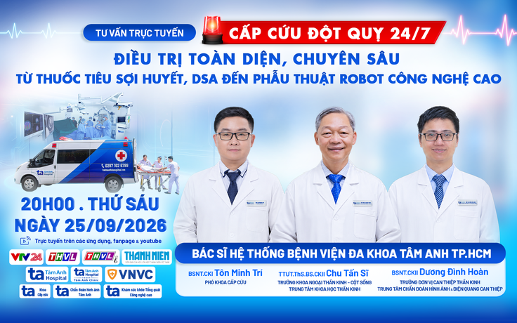 Cấp cứu đột quỵ 24/7 - Điều trị toàn diện, chuyên sâu: Robot, thuốc tiêu sợi huyết