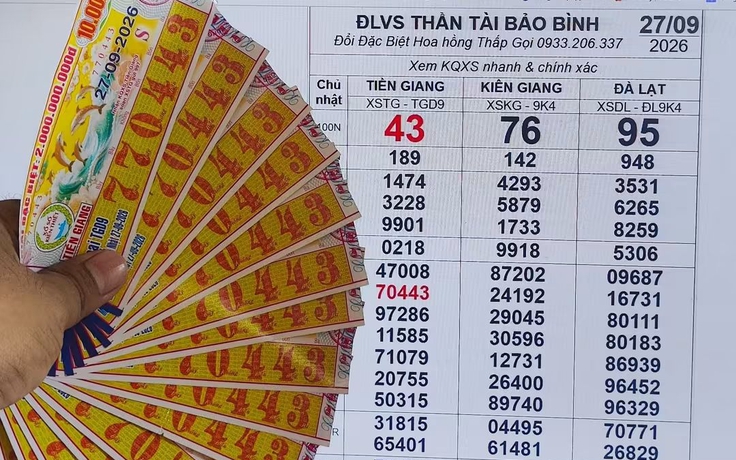 Xổ số miền Nam: Một dãy số trúng cùng lúc 2 giải, người mua ôm trọn 16 tờ