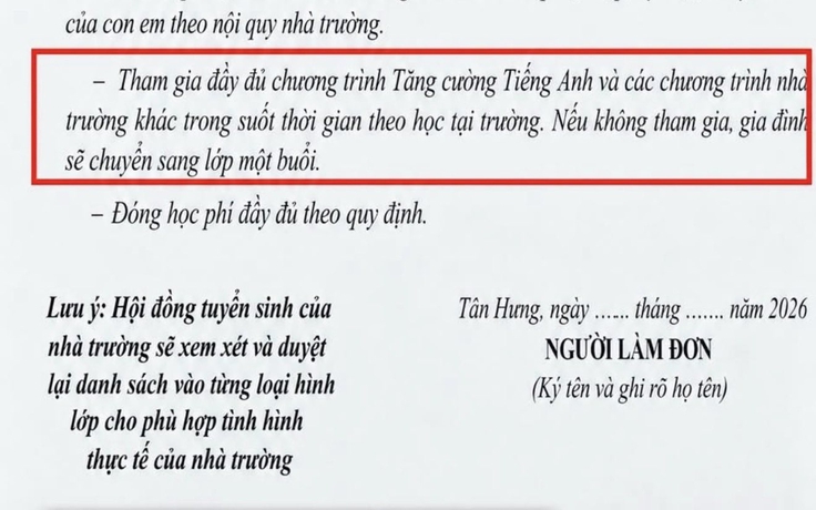 Yêu cầu phụ huynh cam kết theo học chương trình nhà trường, hiệu trưởng nói gì?