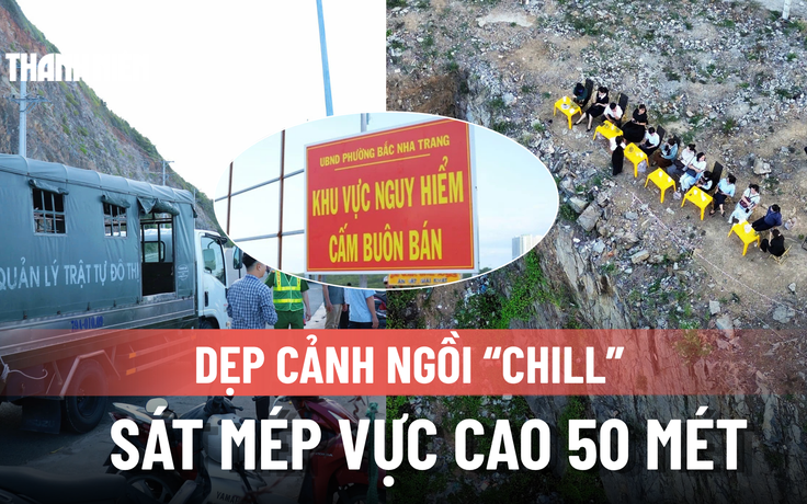 Dẹp cảnh ngồi 'chill' sát mép vực cao 50 mét trên đèo Lương Sơn