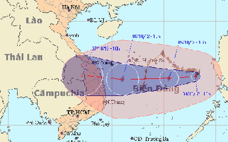 Bão số 7 sẽ đổ bộ vào Quảng Ngãi - Bình Định