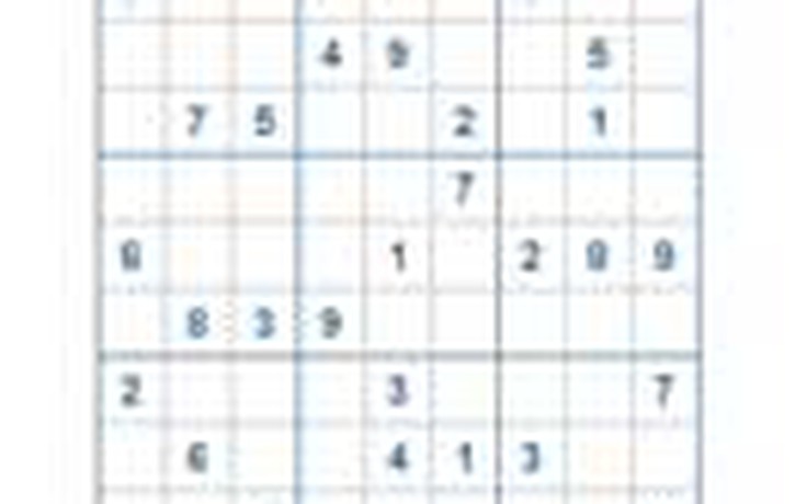 Mời các bạn thử sức với ô số Sudoku 2168 mức độ Khó