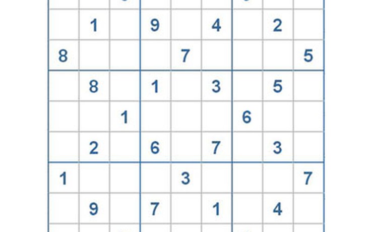 Mời các bạn thử sức với ô số Sudoku 2537 mức độ Khó