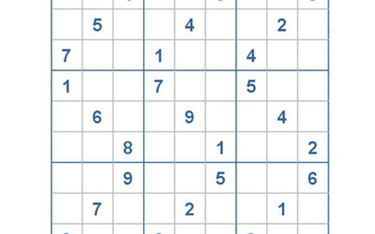 Mời các bạn thử sức với ô số Sudoku 2554 mức độ Khó