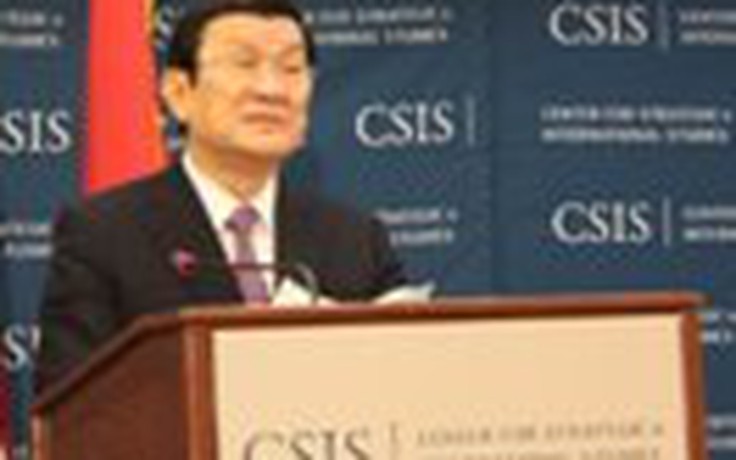 Chủ tịch nước Trương Tấn Sang thăm Trung tâm nghiên cứu chiến lược Mỹ