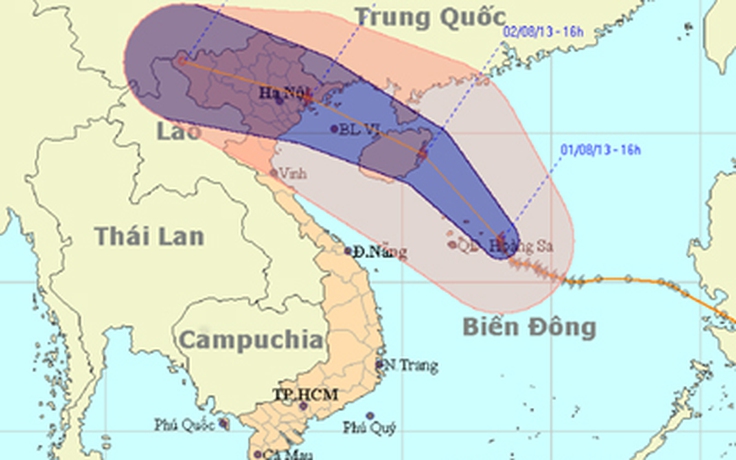 Bão số 5 sẽ đổ bộ vào Quảng Ninh - Thái Bình