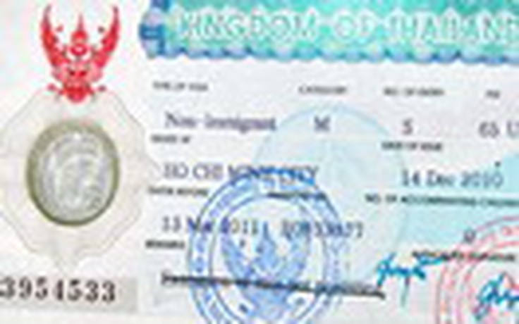 Lại thêm vụ mất cắp tem visa ở Thái Lan