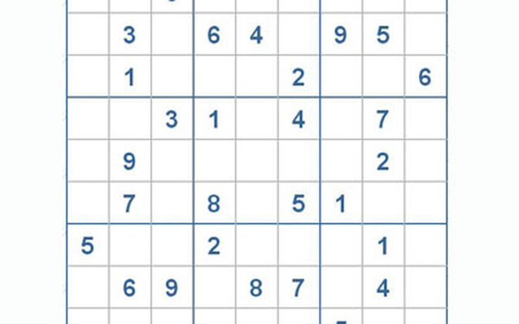 Mời các bạn thử sức với ô số Sudoku 2609 mức độ Khó