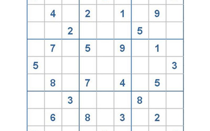 Mời các bạn thử sức với ô số Sudoku 2592 mức độ Khó